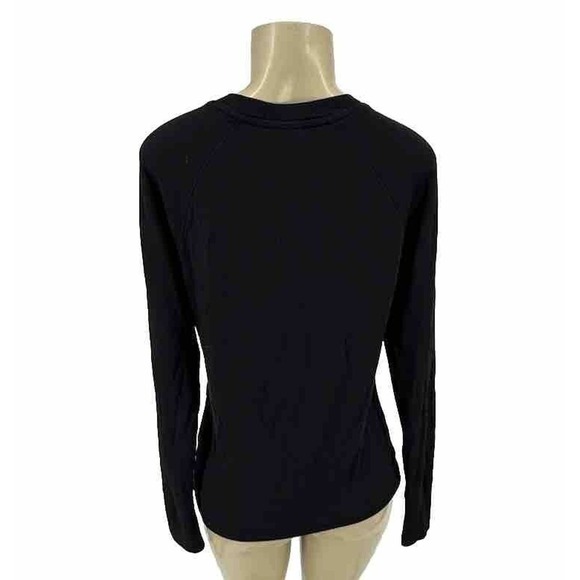 Athleta XS Women 489051 Criss Cross Soft Tulip Sweatshirt Top Black Long Sl BD19 - Picture 3 of 7